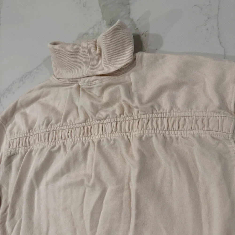 Athleta Balance Cinch Turtleneck Sweatshirt Women’s XXS Chantilly Cream Pockets - Picture 12 of 12